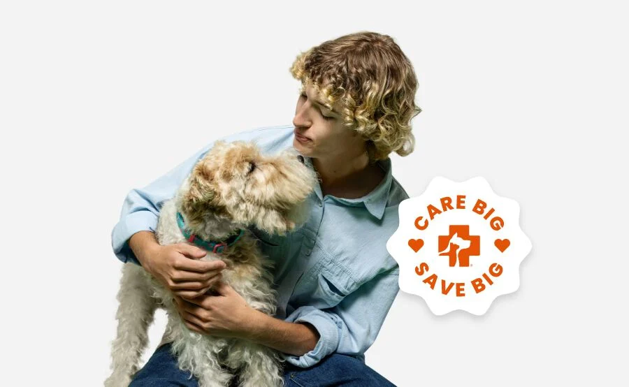 A man holding a Terrier