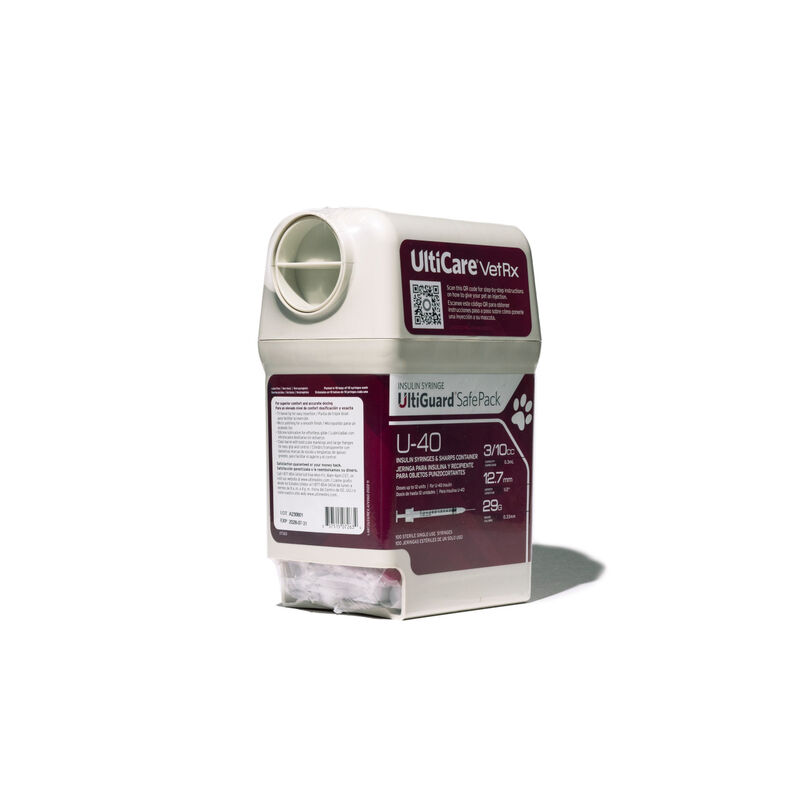 UltiCare VetRx UltiGuard Safe Pack U-40 Insulin Syringes Whole Unit Markings image number NaN